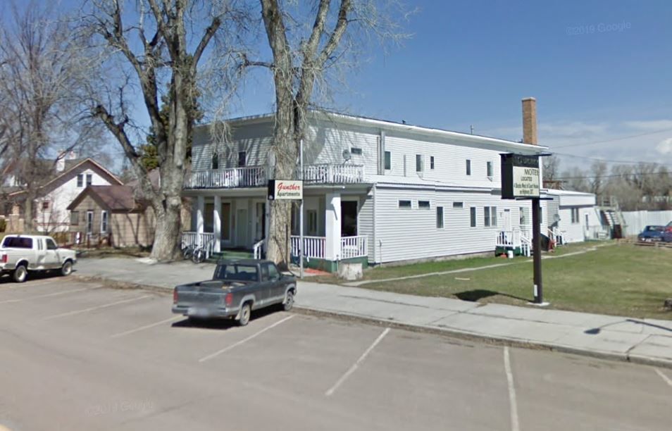 A Google street view image of the Gunther Apartments in Choteau.